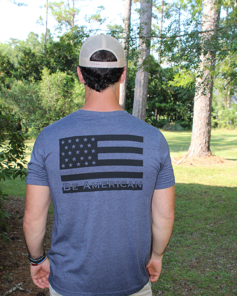 Flag T-Shirt - Heather Navy