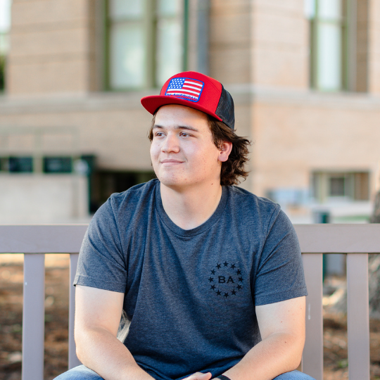 Flag Flat Bill Hat - Red