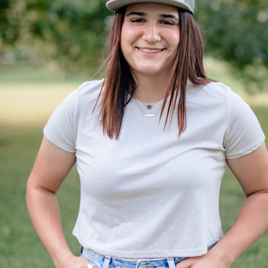 Pattern Crop Tee - Light Tan