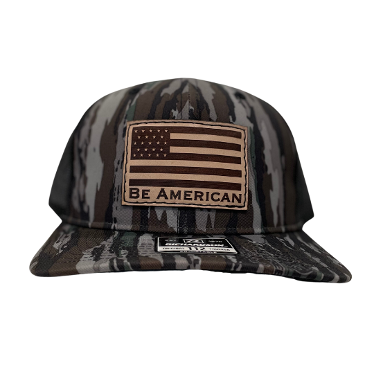 Leather Flag Camo Trucker Hat - Real Tree Camo