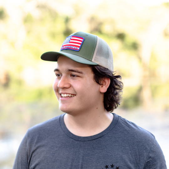 Flag Trucker Hat - Navy