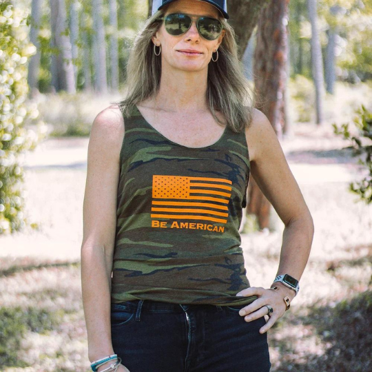 Racer Back Tank - Green Camo
