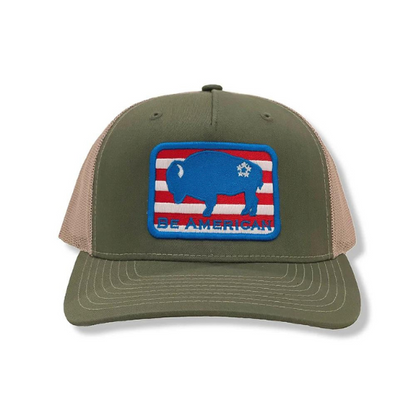 Bison Trucker Hat - Army Green