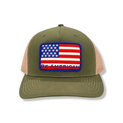 Flag Trucker Hat - Army Green