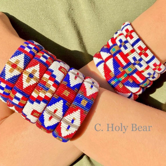 Hand-made Beaded Bracelet - 1/2"