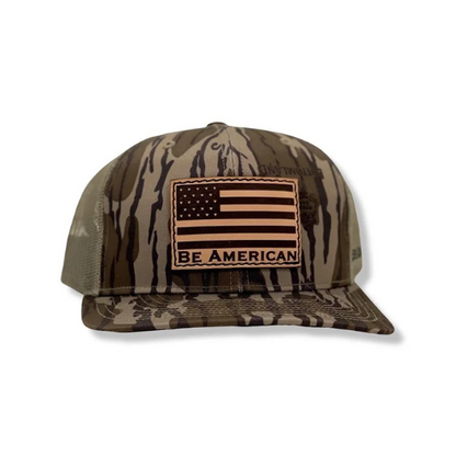 Leather Patch Camo Otto Hat - Flag