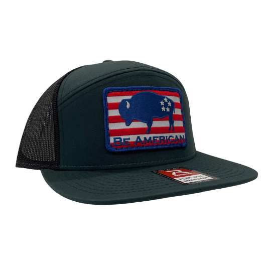 Bison Flat Bill Hat - Dark Green